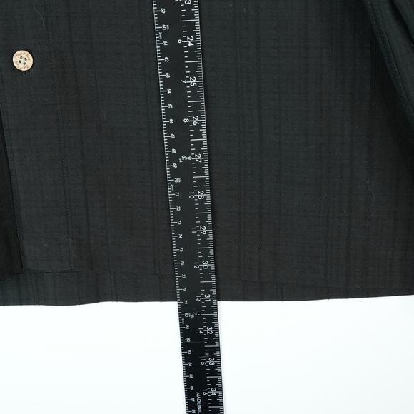 Batik Bay Shirt Mens XL Black Long Sleeve Button Front Rayon Blend - Picture 8 of 8